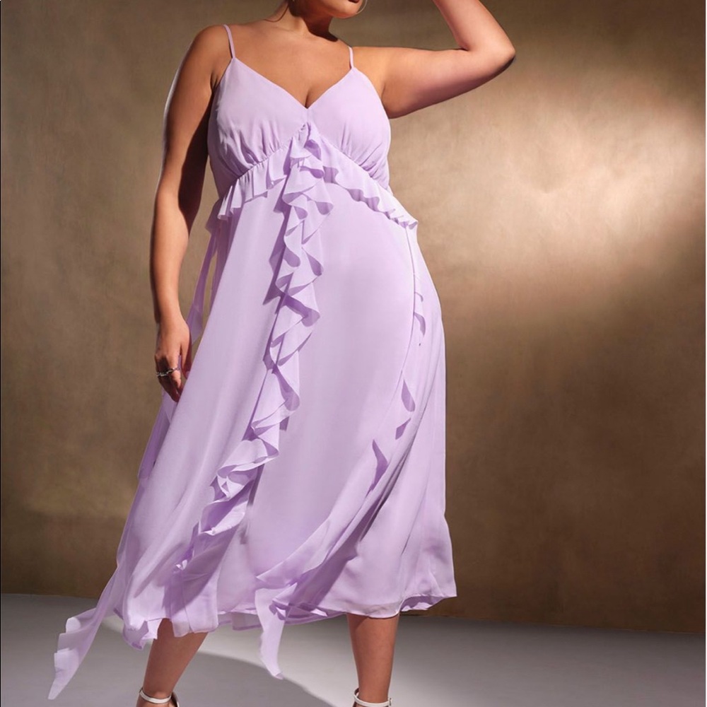 Eloquii Purple/Lavender midi dress Size 16